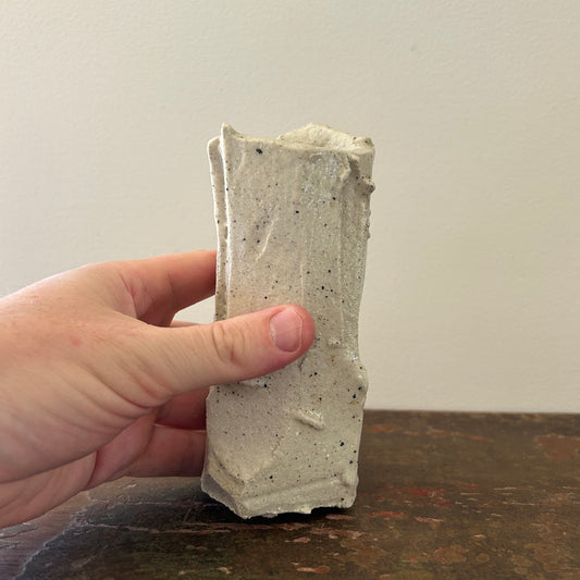 Don Ricardo Carved Ceramic Vase White Ash Glazed 1 of 2