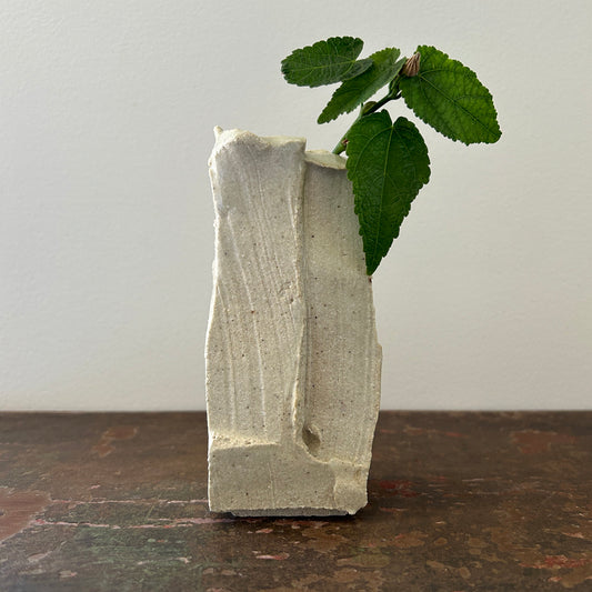 Don Ricardo Carved Ceramic Vase White Ash Glazed 2 of 2