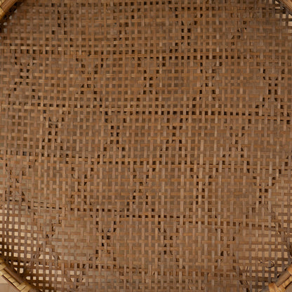 Large Vintage Handwoven Japanese Flat Strainer Basket - Zaru