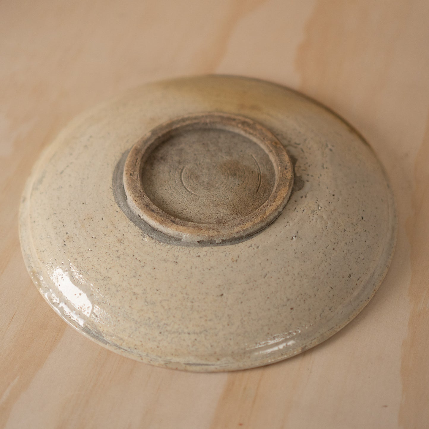 Antique Japanese Ceramic Edo period Mingei Oribe plate