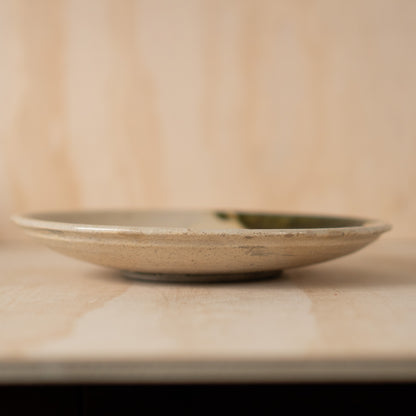 Antique Japanese Ceramic Edo period Mingei Oribe plate