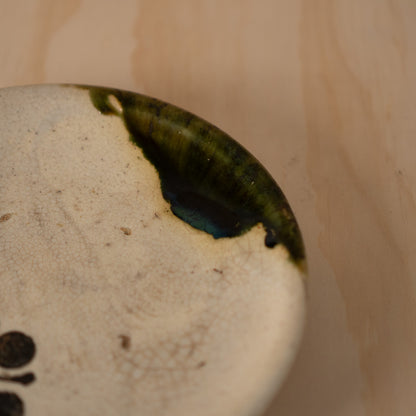 Antique Japanese Ceramic Edo period Mingei Oribe plate