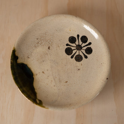 Antique Japanese Ceramic Edo period Mingei Oribe plate