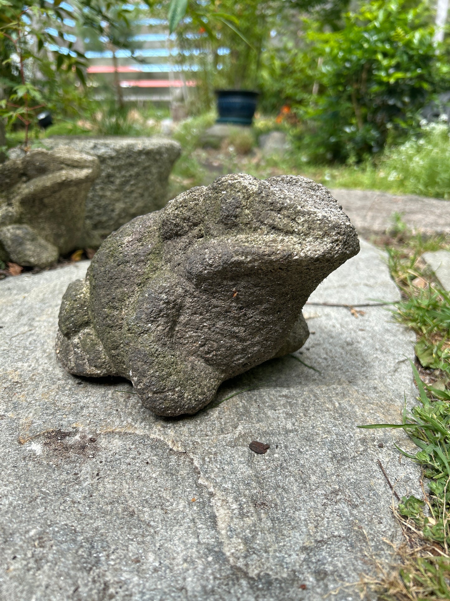 Antique Japanese Granite Frog