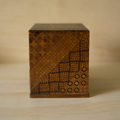 Vintage Showa Era Hakone Marquetry 3 Drawer Box