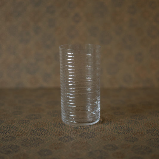 Hirota Glass - Masahiro Mori design Suji–Moyai Pattern Tall Glass - Clear