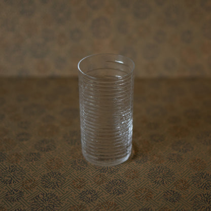 Hirota Glass - Masahiro Mori design Suji–Moyai Pattern Tall Glass - Clear