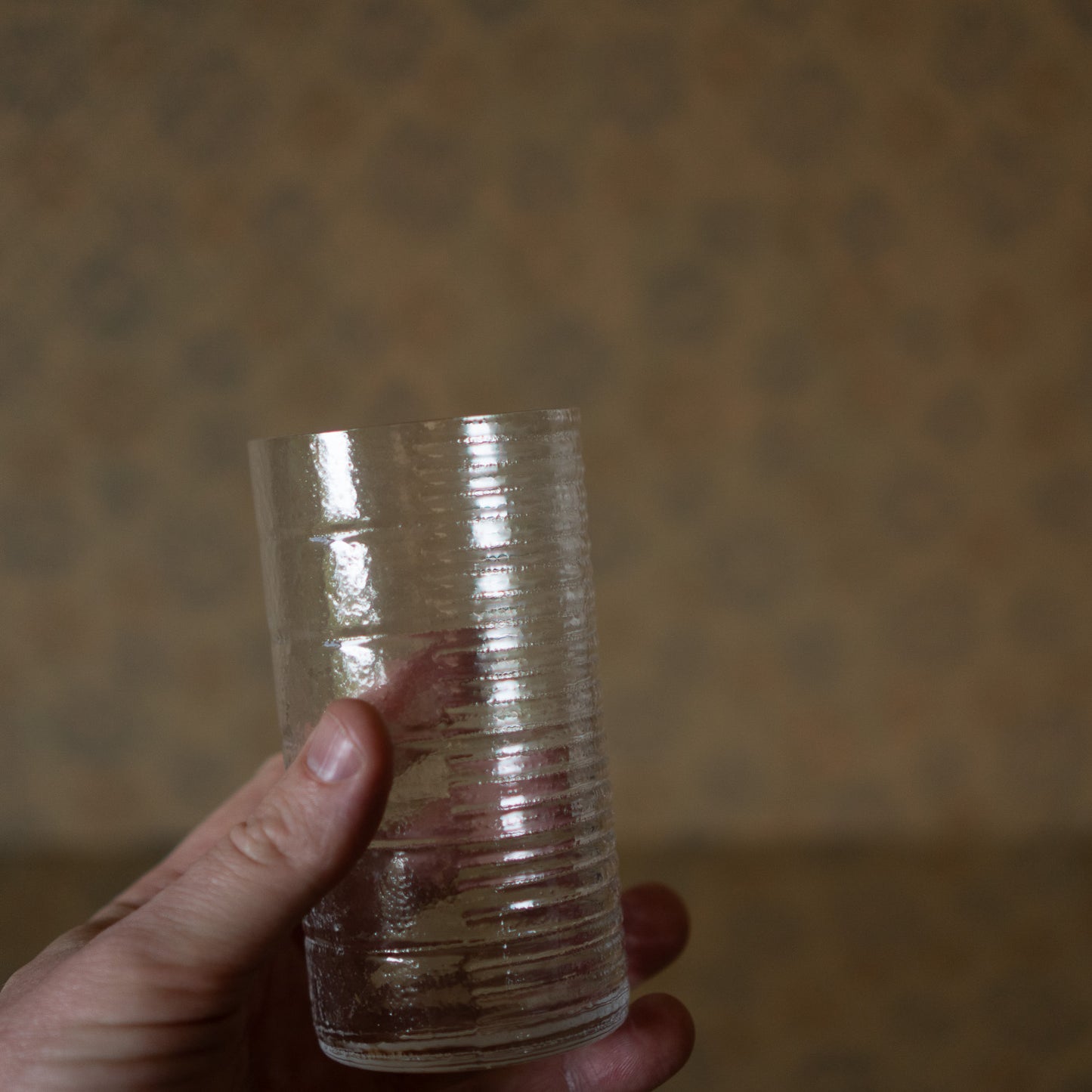 Hirota Glass - Masahiro Mori design Suji–Moyai Pattern Tall Glass - Clear