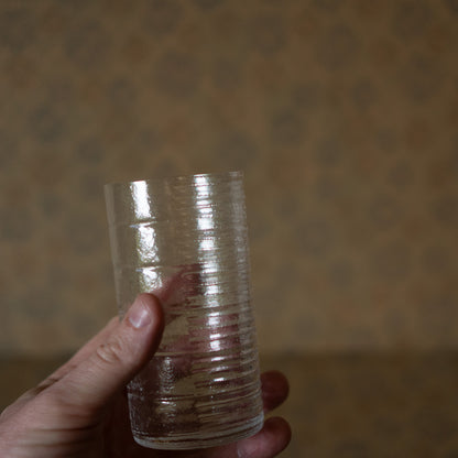 Hirota Glass - Masahiro Mori design Suji–Moyai Pattern Tall Glass - Clear