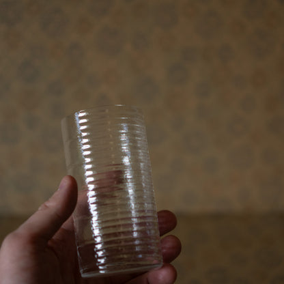 Hirota Glass - Masahiro Mori design Suji–Moyai Pattern Tall Glass - Clear