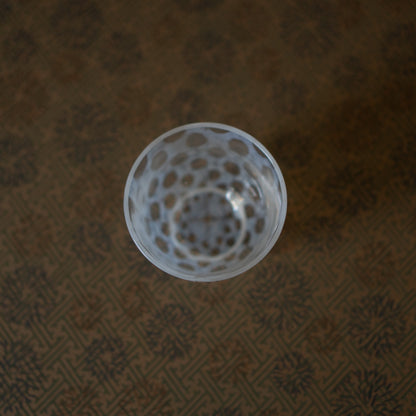 Hirota Glass - Japanese Milk Glass tea cup - Polka dots
