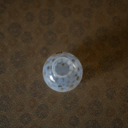 Hirota Glass - Japanese Milk Glass Vase - Polka dot
