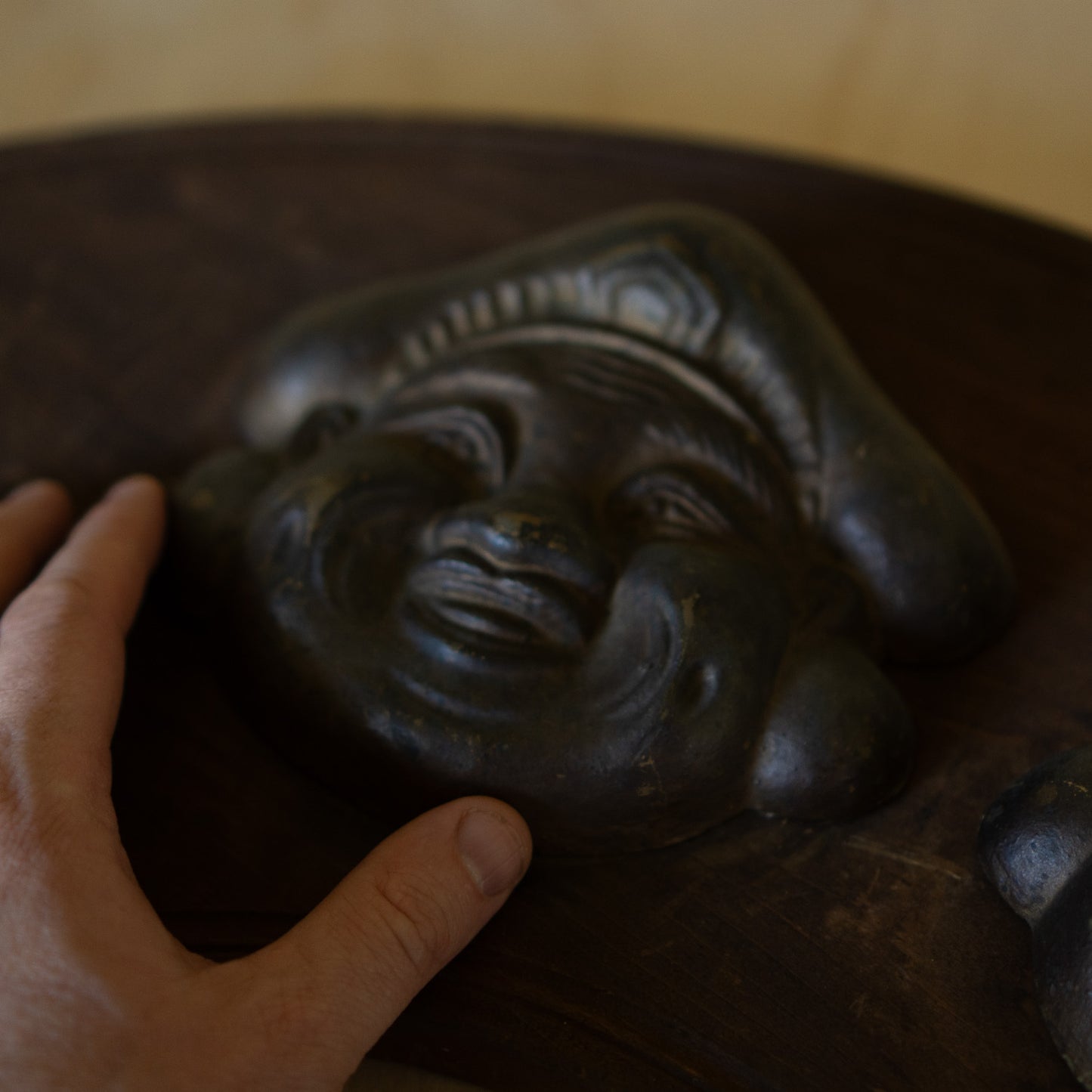 Antique Japanese Showa period Daikoku and Ebisu Plaque