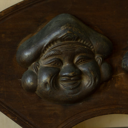 Antique Japanese Showa period Daikoku and Ebisu Plaque