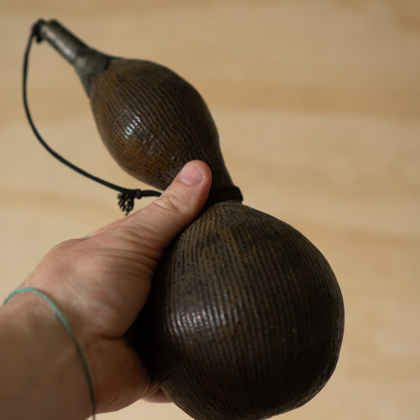 Antique Japanese Lacquered Hyotan Gourd Bottle - Gunpowder flask