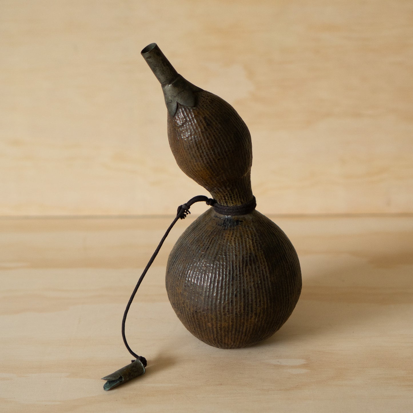Antique Japanese Lacquered Hyotan Gourd Bottle - Gunpowder flask