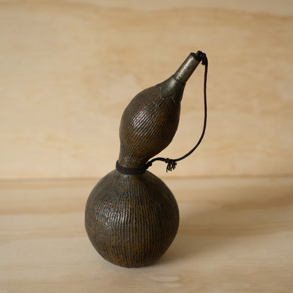 Antique Japanese Lacquered Hyotan Gourd Bottle - Gunpowder flask