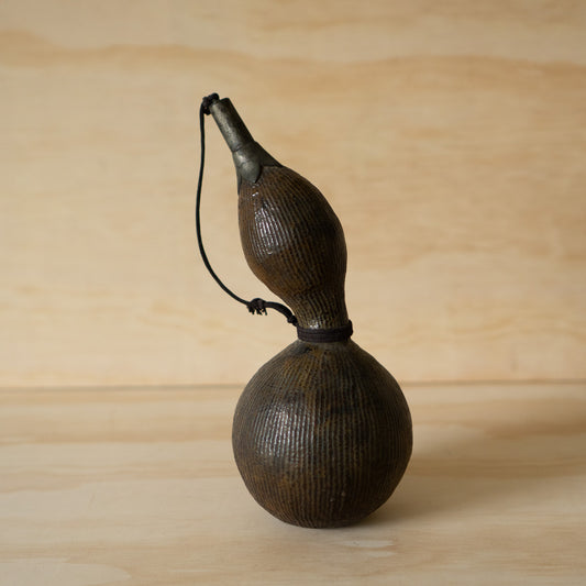 Antique Japanese Lacquered Hyotan Gourd Bottle - Gunpowder flask