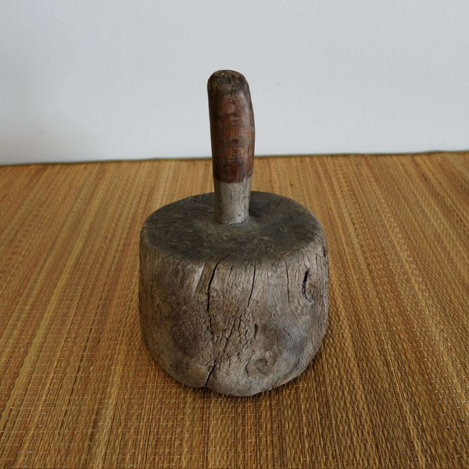 Antique Japanese Wooden Straw Hammer - No. 4