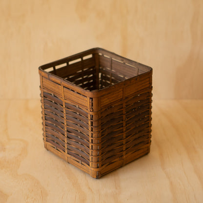 Vintage Japanese Square bamboo basket