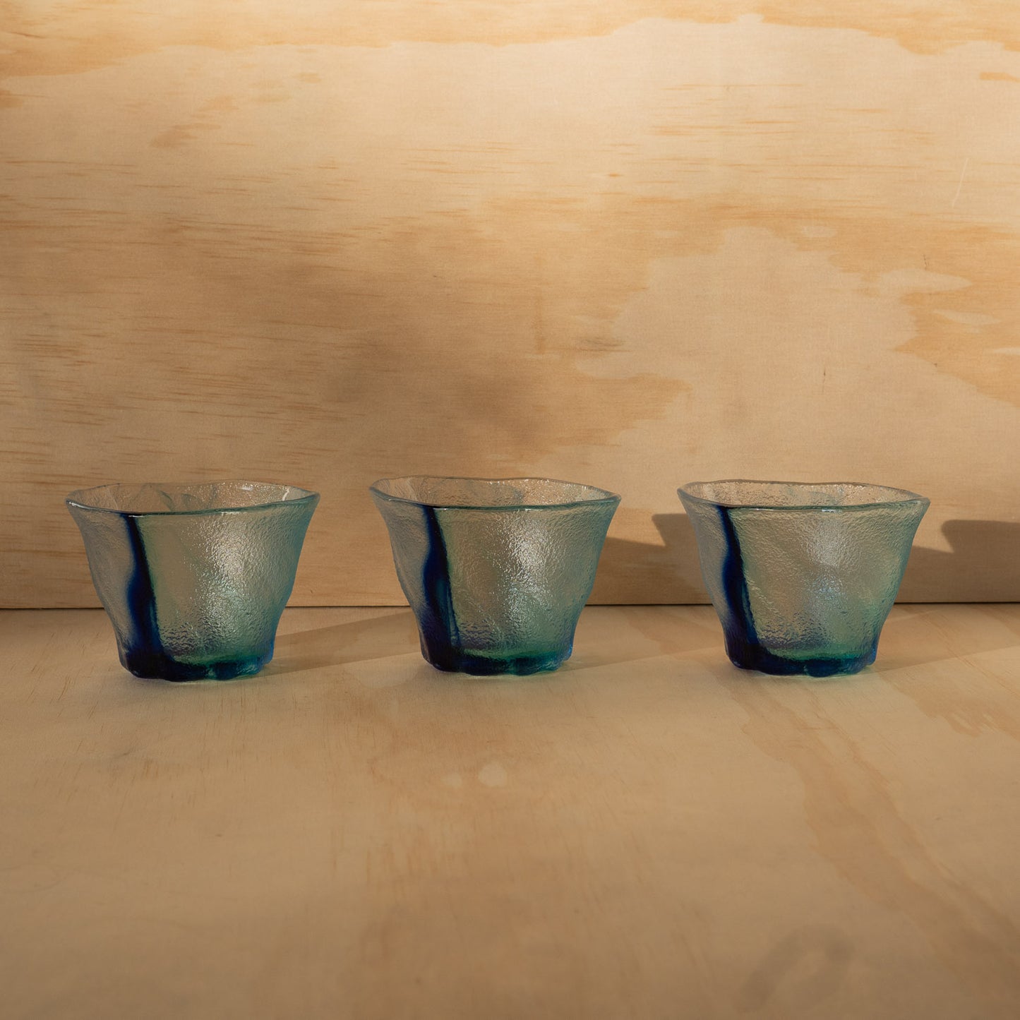 Japanese Blue Swirl Textured Drinking Glass