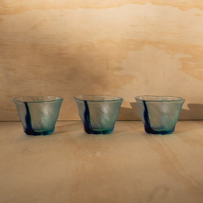 Japanese Blue Swirl Textured Drinking Glass