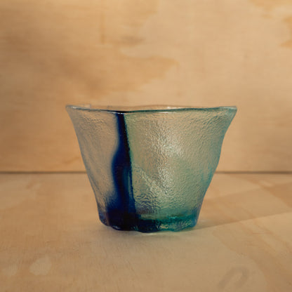 Japanese Blue Swirl Textured Drinking Glass
