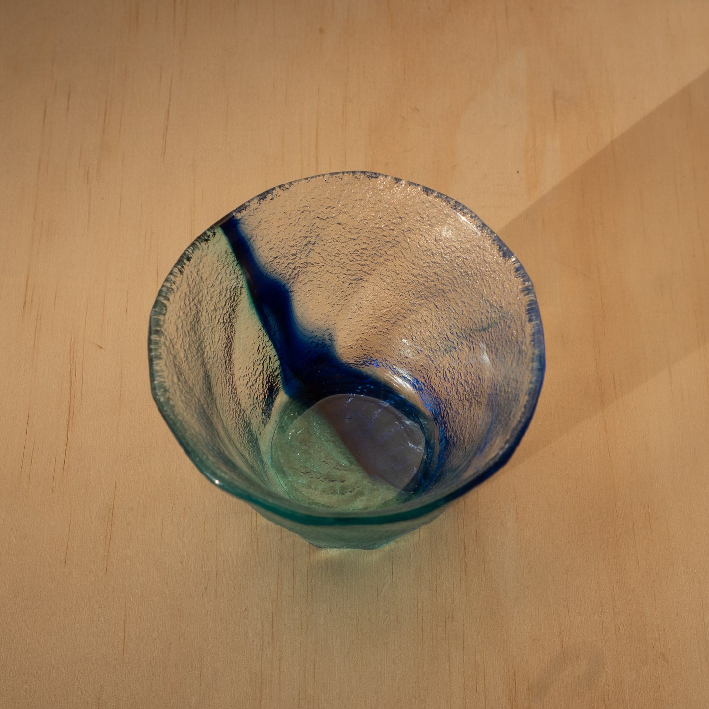 Japanese Blue Swirl Textured Drinking Glass