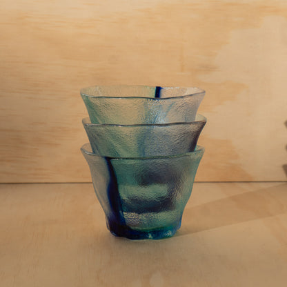 Japanese Blue Swirl Textured Drinking Glass