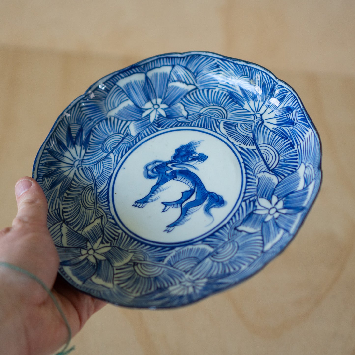 Vintage Japanese Blue and White Arita plate - Large