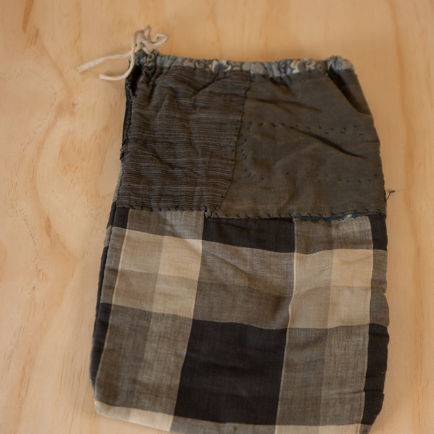 Vintage Japanese Mingei Folk Textile - Boro Patchwork Komebukuro Rice Sack