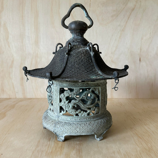 Vintage Japanese Bronze Temple Lantern