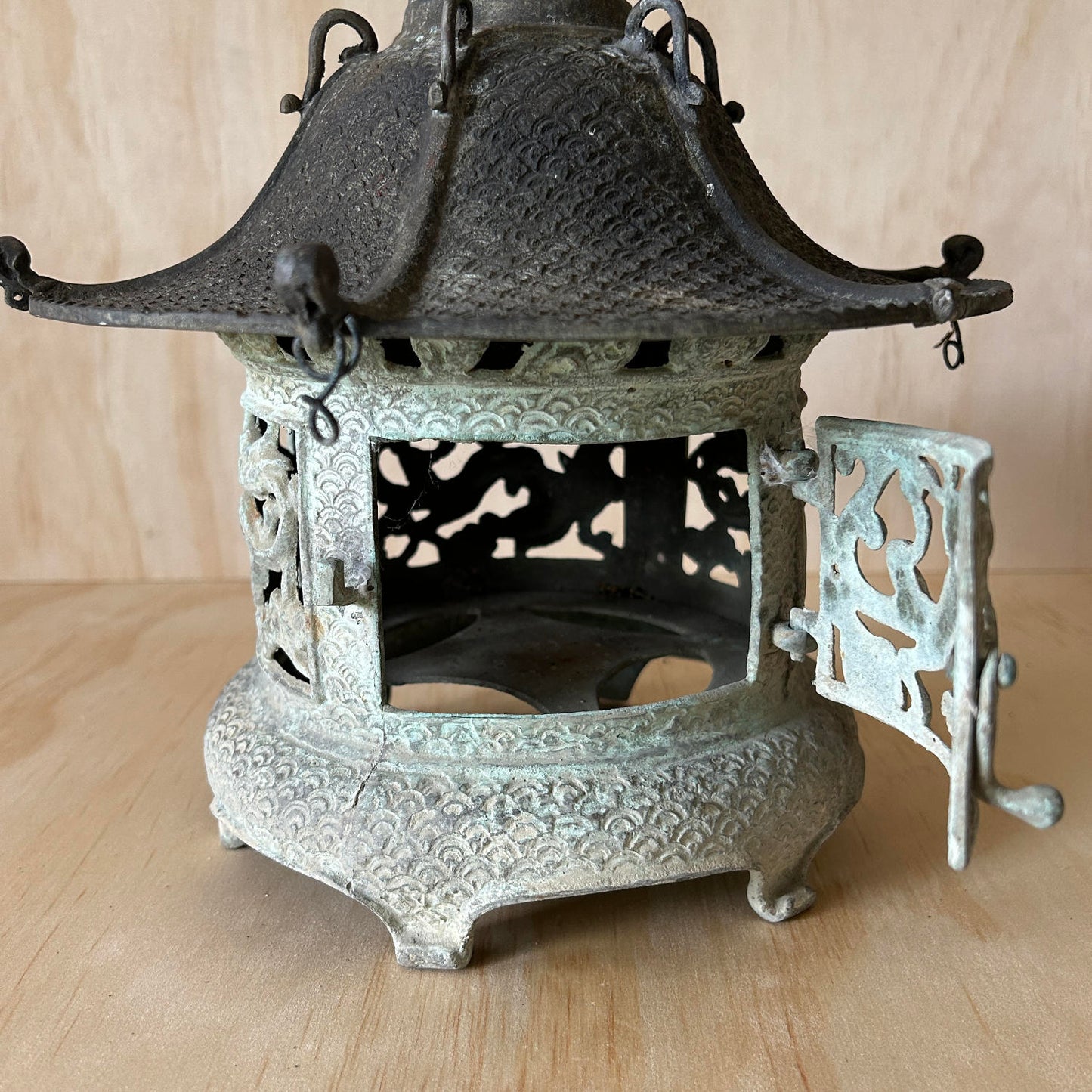 Vintage Japanese Bronze Temple Lantern