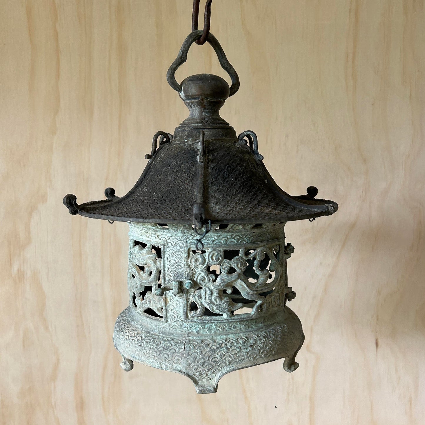 Vintage Japanese Bronze Temple Lantern