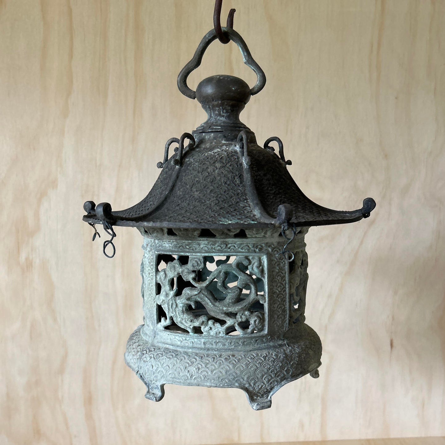 Vintage Japanese Bronze Temple Lantern