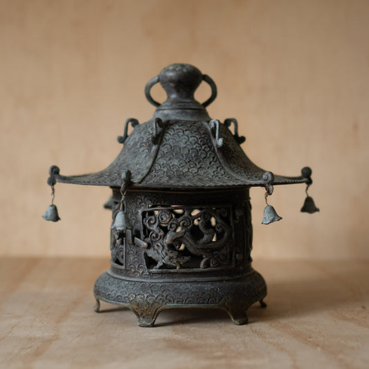 Vintage Japanese Bronze Temple Lantern