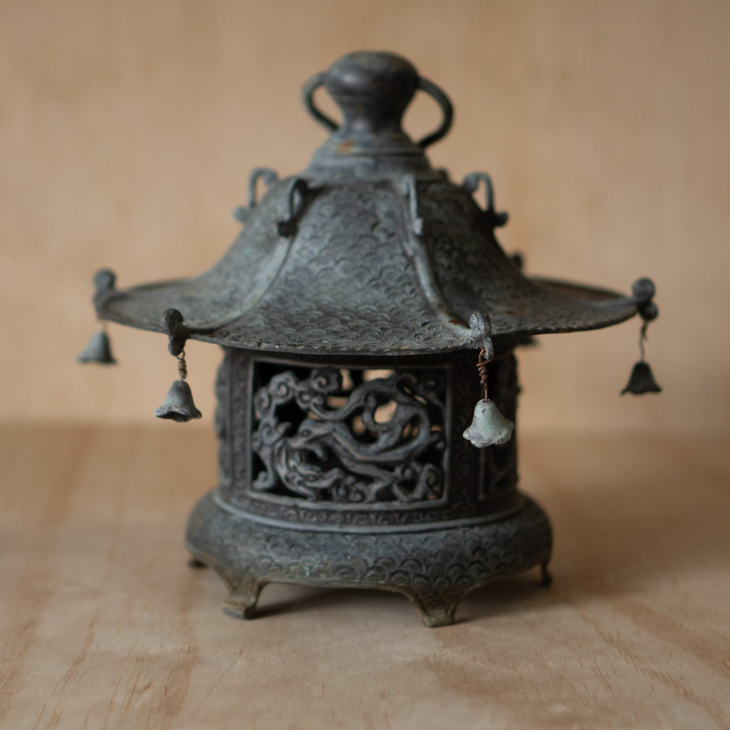 Vintage Japanese Bronze Temple Lantern