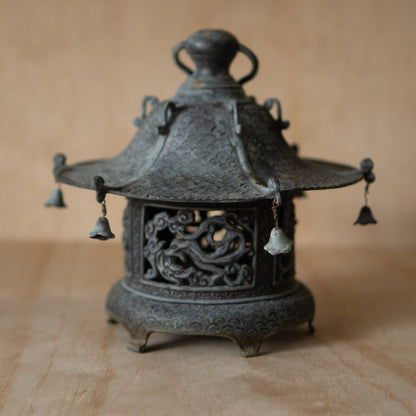 Vintage Japanese Bronze Temple Lantern