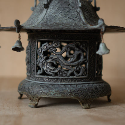 Vintage Japanese Bronze Temple Lantern