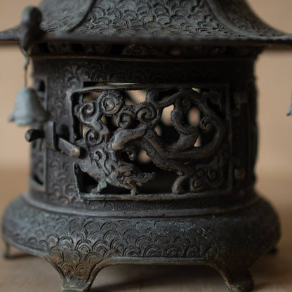 Vintage Japanese Bronze Temple Lantern