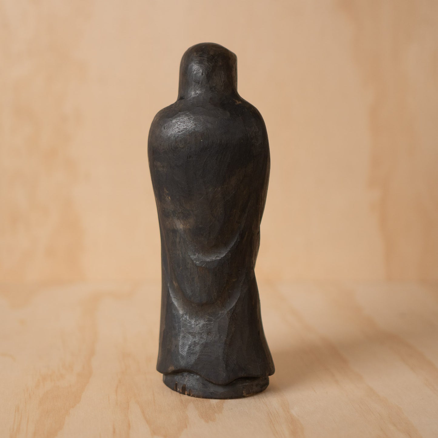 Vintage Japanese Carved Wood Standing Daruma Figure