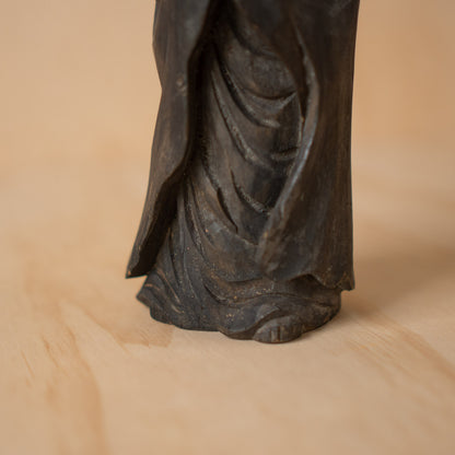 Vintage Japanese Carved Wood Standing Daruma Figure
