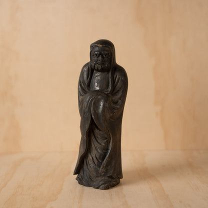 Vintage Japanese Carved Wood Standing Daruma Figure
