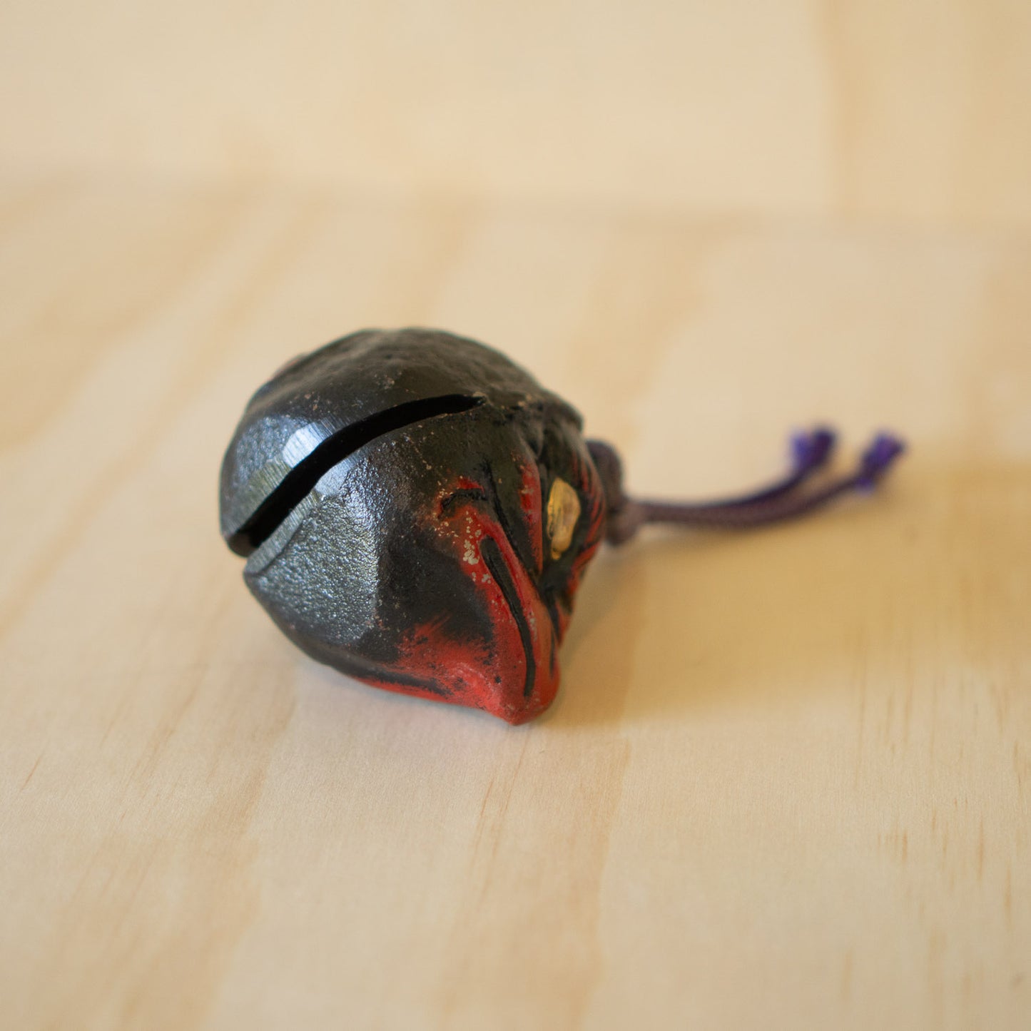 Vintage Japanese Oyama Cast Iron Tengu Suzu Bell