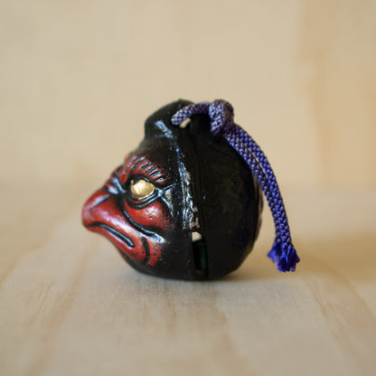 Vintage Japanese Oyama Cast Iron Tengu Suzu Bell