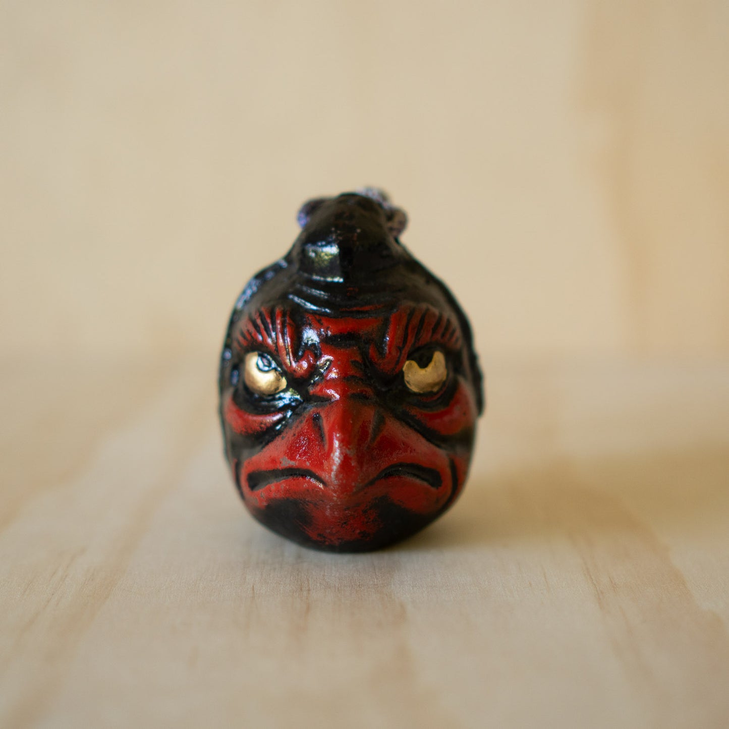 Vintage Japanese Oyama Cast Iron Tengu Suzu Bell