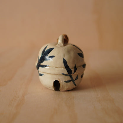 Vintage Japanese Glazed and Hand Painted Ceramic Suzu Bell
