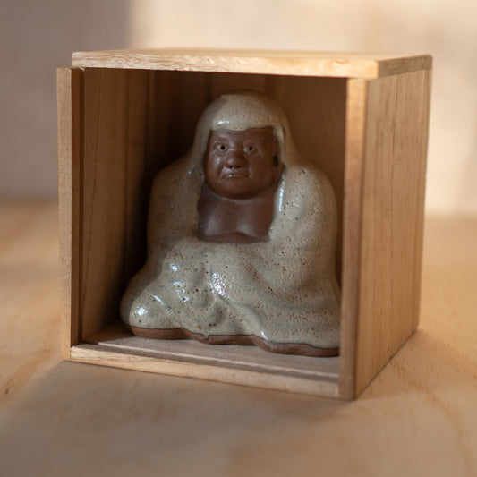 Vintage Japanese Ceramic Tanba ware Daruma in box