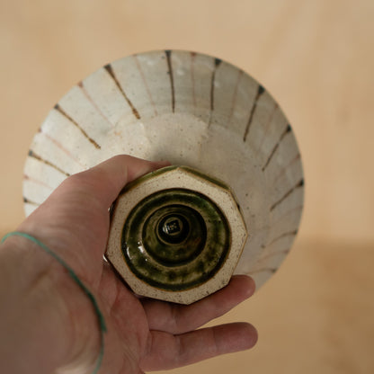 Vintage Japanese Stripey Footed Bowl