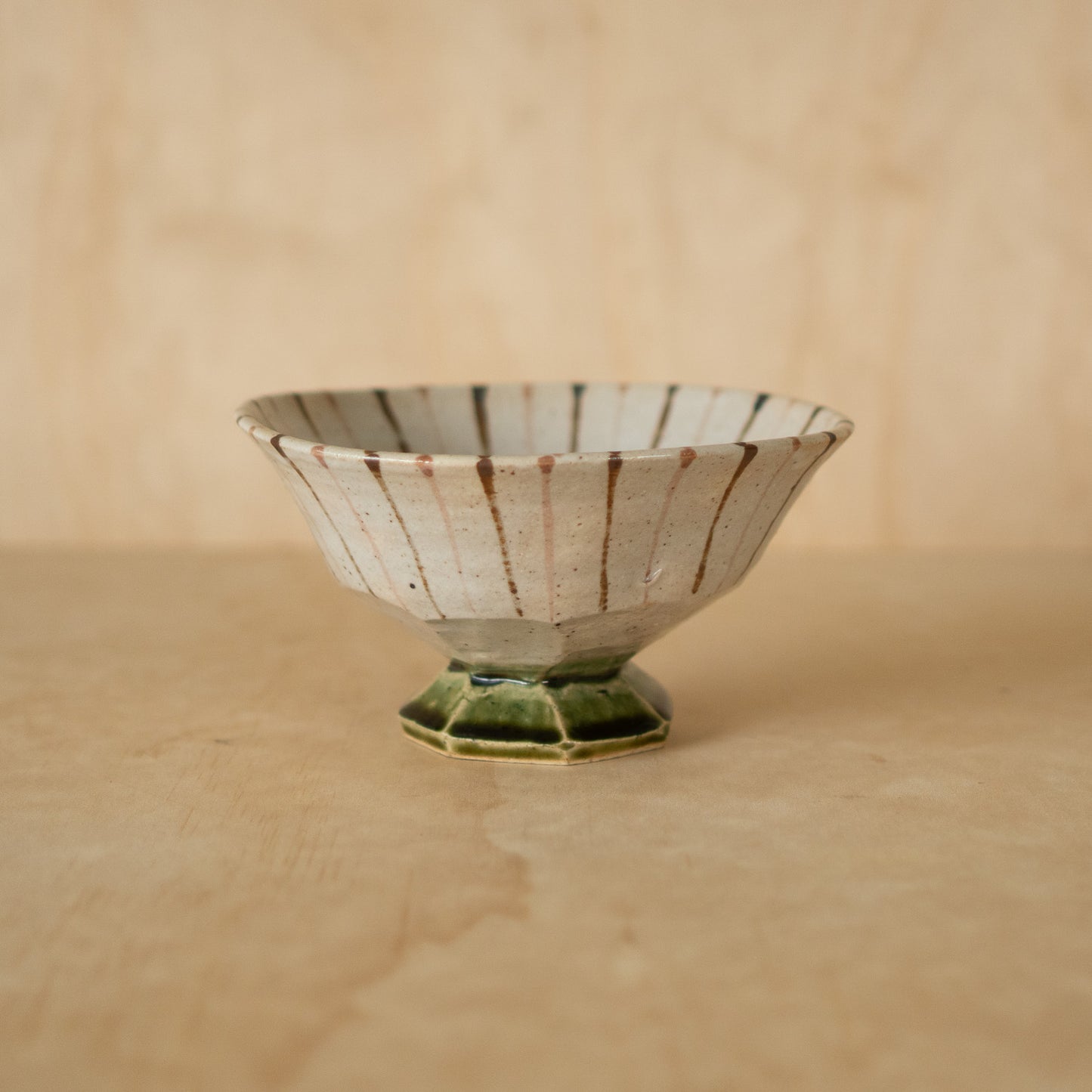 Vintage Japanese Stripey Footed Bowl